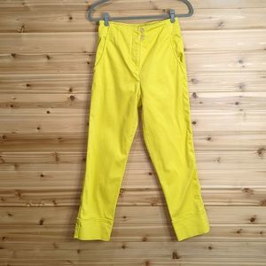 Anthropologie Women's Pants 8 Yellow Maeve High Waist Crop Pants